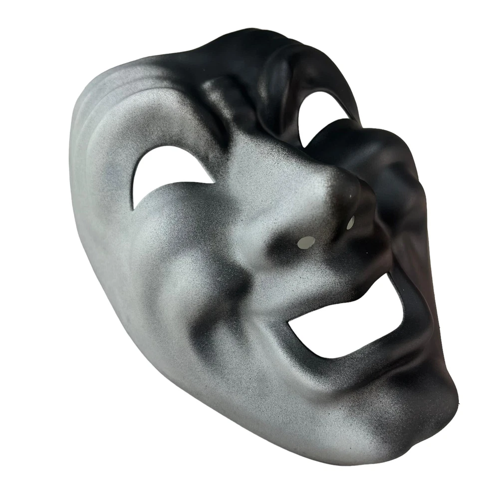 CUSTOM BLACK & WHITE Full Face Comedy Phantom of The Opera Masquerade Mask - Image 3 of 4