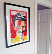 Large Caricature of Freddie Mercury Framed Print 21" x 17" Excellent Condition