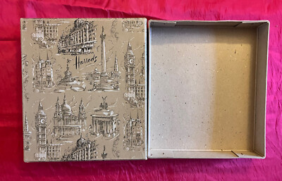 1950 s/60 Vintage Cardboard Harrods 10 X 8 X 2 Inch Box.