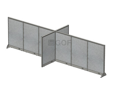 GOF X-Shaped(4-way) Freestanding Office Panel /Room Divider 180''W x 96''D x 48''H
