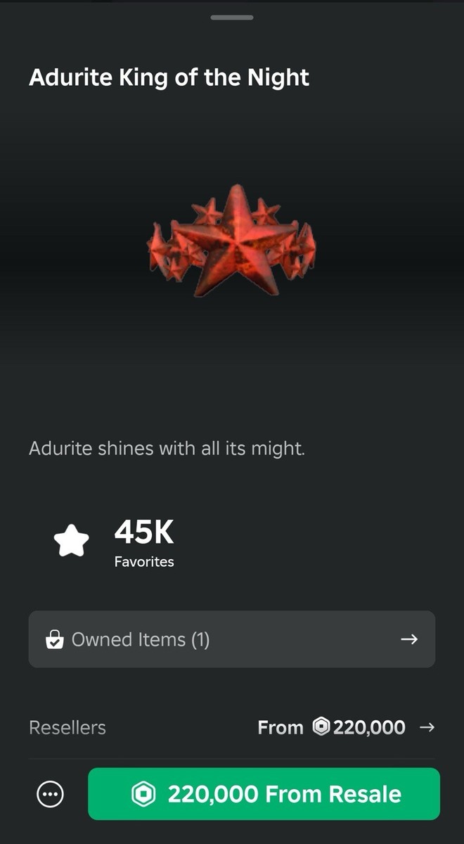 ROBLOX LIMITED Adurite King of the night