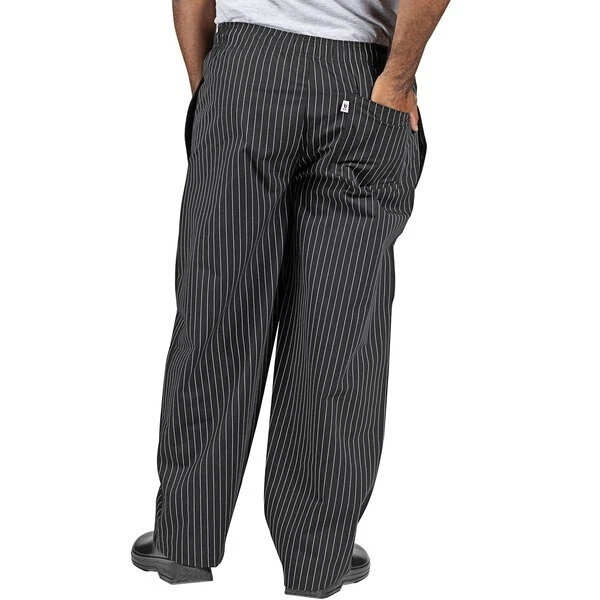 Uncommon Threads L Large fits XL black pinstripe chef pants - Image 2 of 4