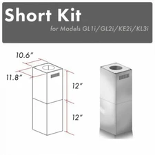 ZLINE SHORT CHIMNEY KIT ISLAND MOUNT under 8 FT ceiling GL1i, GL2i, KE2i, KL3i