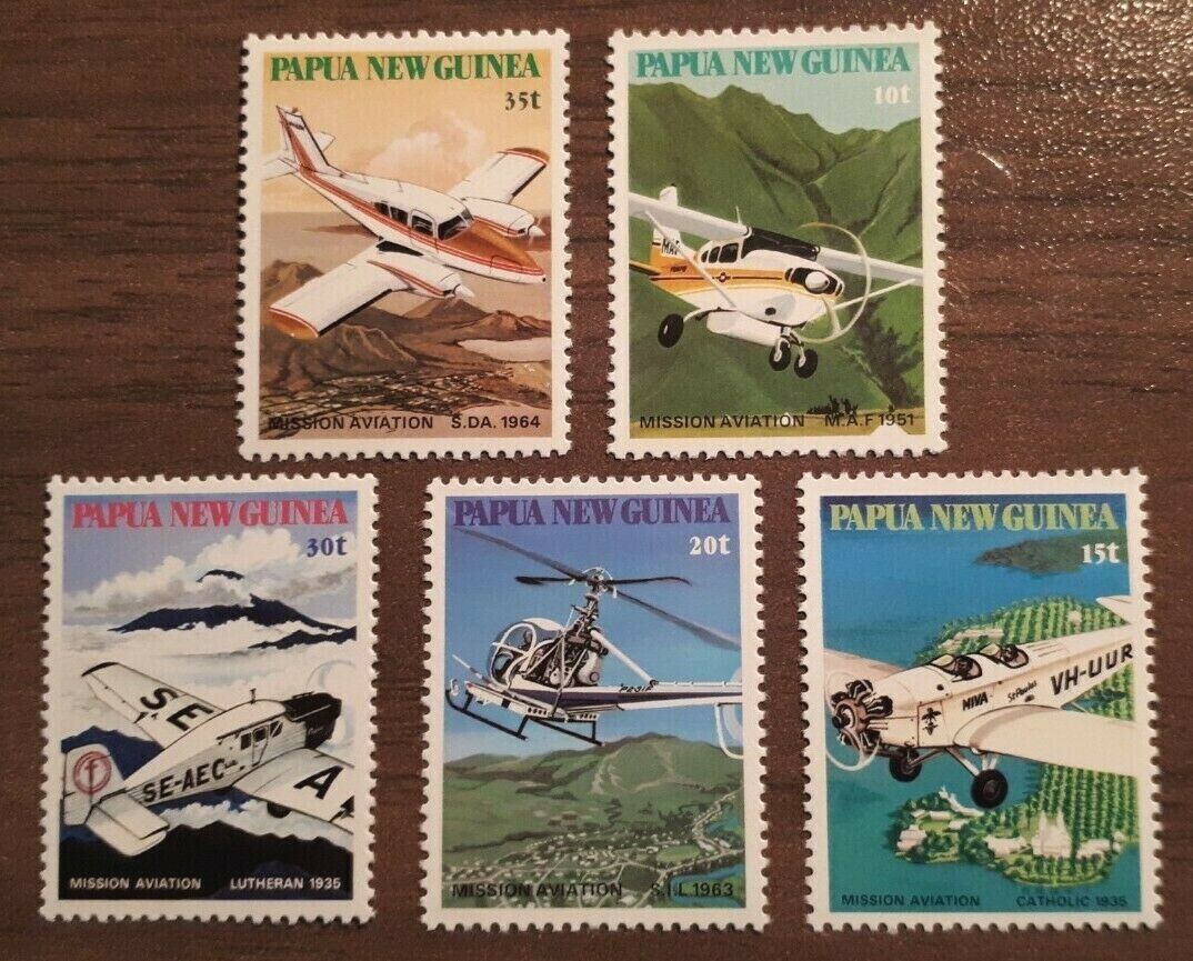 1981 Papua New Guinea Set Of 5 Stamps - Missionary Aviation Fellowship - MNH