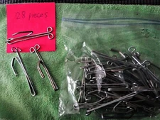 Vintage Lot 28 3" Drapery Curtain Hooks Double Eye Prong Pinch Pleat 