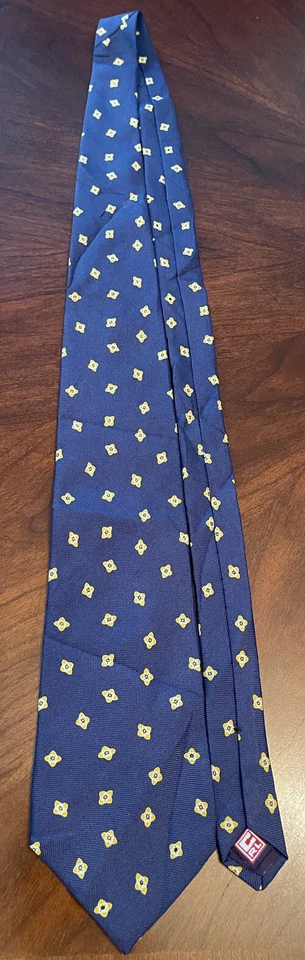 Corbata Chaps Ralph Lauren azul dorado 100 % seda para hombre hecha en EE. UU. Foto 3 de 4