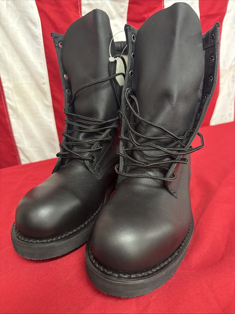 New 7R Military Addison Shoe Co. Steel Toe Black Boots USA Made