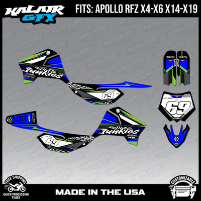 Graphics Kit for Apollo RFZ X4 X5 X6, X14 to X19 Rugged Series - Green