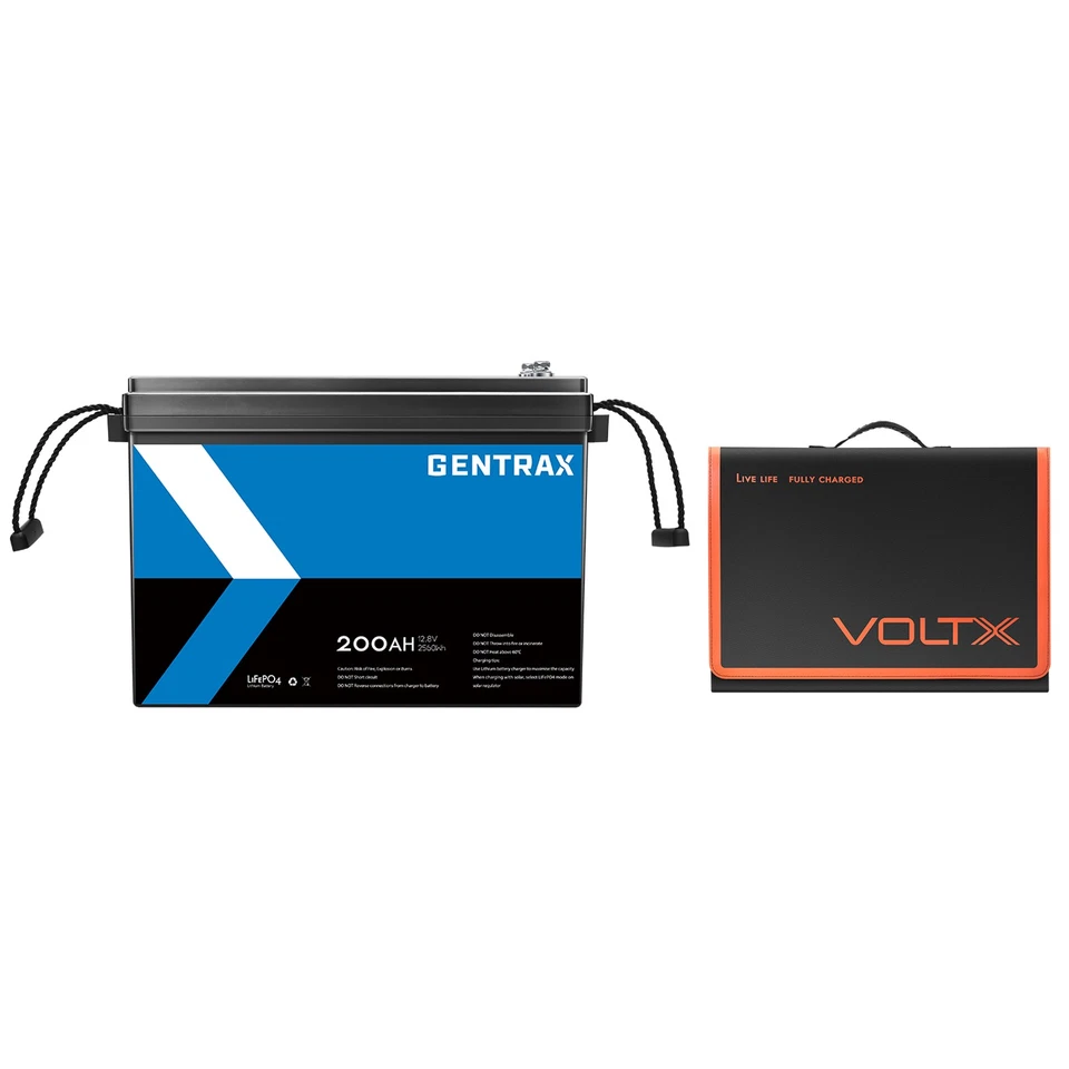 GENTRAX 12V 200Ah Lithium Battery + 200W Solar Panel