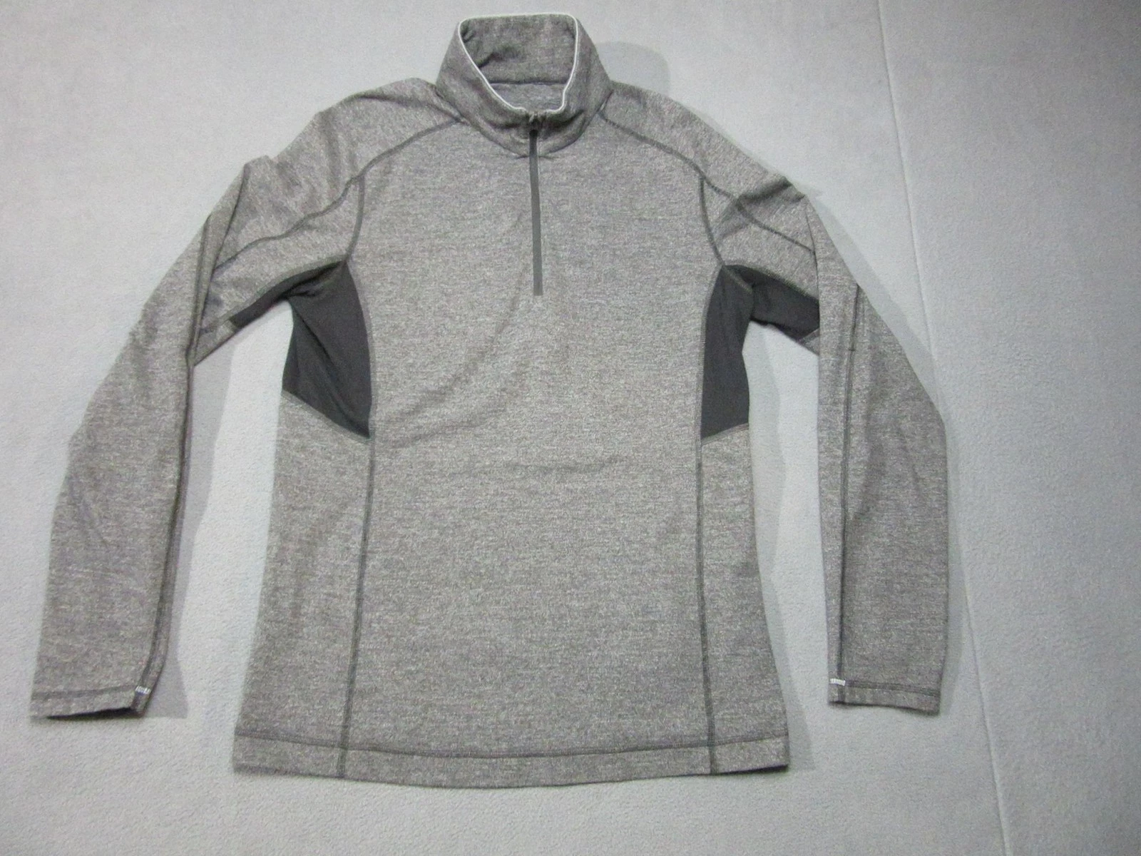 Lululemon Shirt Mens Large Gray Surge 1/4 Zip Thumbholes Pullover Reflective