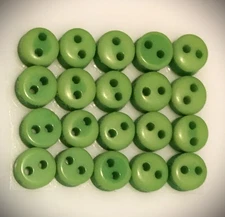  1/4" Tiny Round Two Hole Green Buttons (8 Colors Available) 6mm