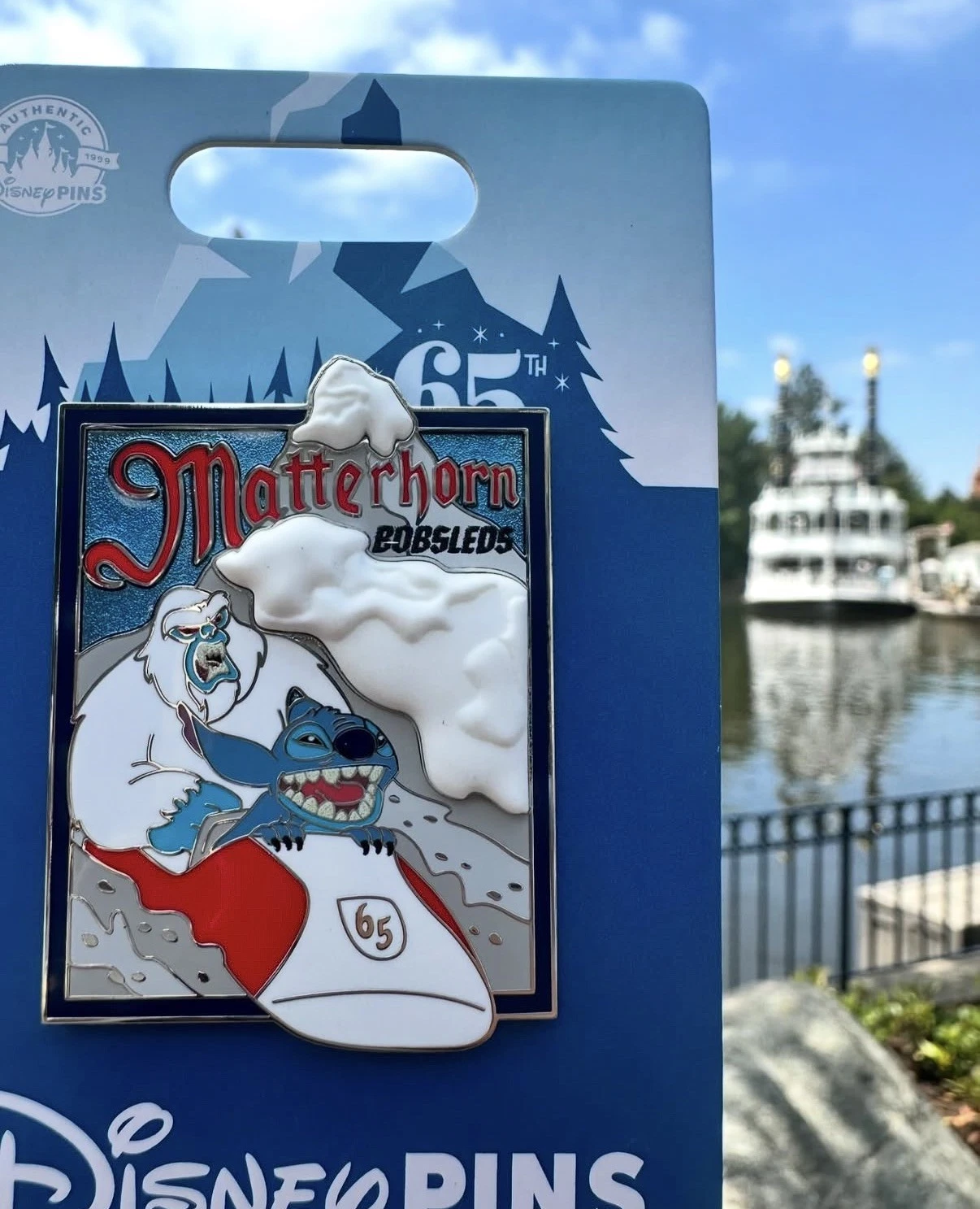Disney Stitch & Abominable Snowman Matterhorn Bobsleds 65th Anniversary LE Pin
