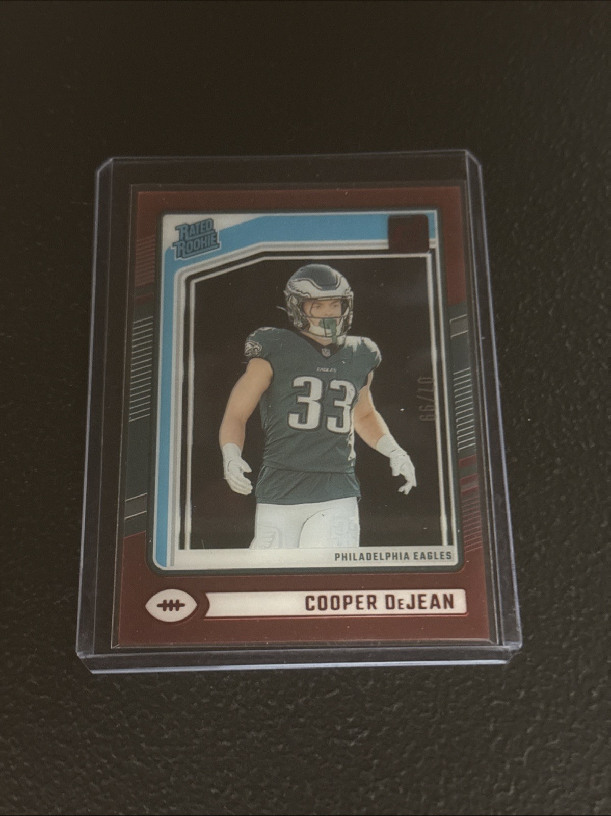 2024 Panini Clearly Donruss Rated Rookie Red Cooper Dejean /99 L227
