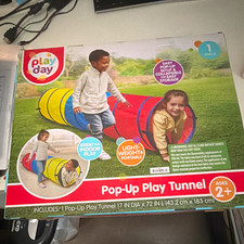 Play Day Pop-Up Play Tunnel 17 in Dia x 72 in L, Ages 2+, 1-4 Years