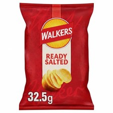 32 Pack Case Walkers Snacks Ready Salted Crisps 32.5g x32 - Bulk Value