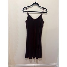 Uniqlo Velvet Slip Dress Burgundy Mini Spaghetti Strap Size S