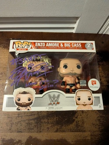SIGNED Enzo Amore & Big Cass Funko Pop! Vinyl Figure 2 Pack WWE Walgreens Exc.