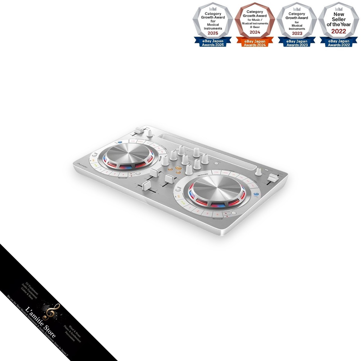 Pioneer DDJ-WEGO3-W White Compact DJ Dual Deck Controller
