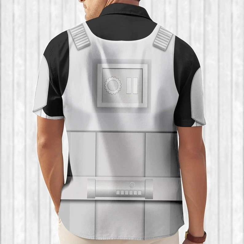 Stormtrooper Armor Cosplay Button Shirt, Star Wars Hawaiian Shirt Men