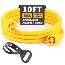 10FT L5-30P to L14-30R Generator Adapter Cord, STW 10 AWG, 30 Amp 3 Prong to ...