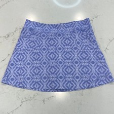 Fresh Produce Knit Skort Womens XL Purple Geometric Pockets Made in USA Resort