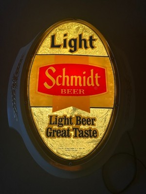 Vintage Schmidt Beer Lighted Sign ''Light Beer Great Taste''  VERY NICE CONDITION!