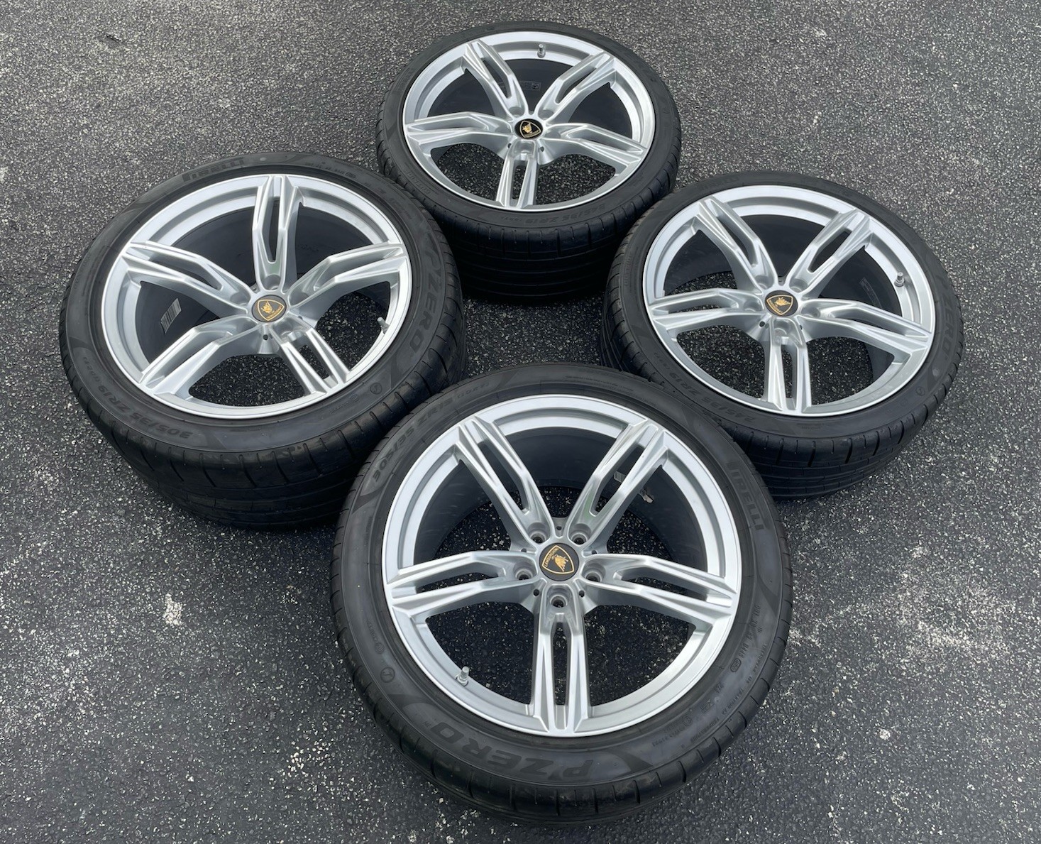 19" Lamborghini Huracan EVO LP580 OEM wheels rims Silver TIRES Factory 2020-2025