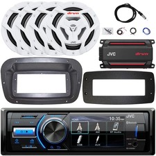 JVC Marine AM/FM Receiver, 4x 6.5" Speakers, 4-Channel Compact Digital Amplifier