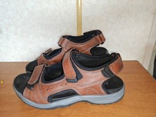 Hotter Action Brown LEATHER Like Sandals Uk 8 EU 42 Std