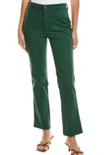 Johnny Was Sasson Sancere Straight Leg High Waist Jeans Dark Sea Green 28 X 30