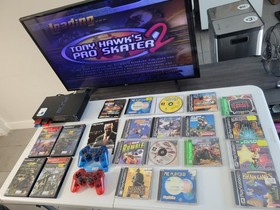 PS2 PlayStation 2 Lot With Games Controllers Cords And Memory Cards.