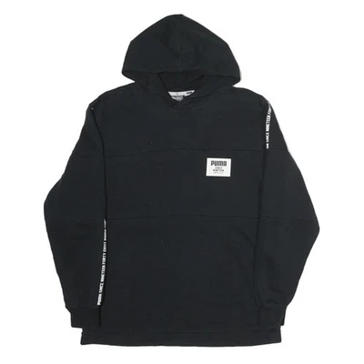 PUMA Sweat à Capuche Homme Noir Coton Logo Imprimé Style Décontracté - Photo 1/4