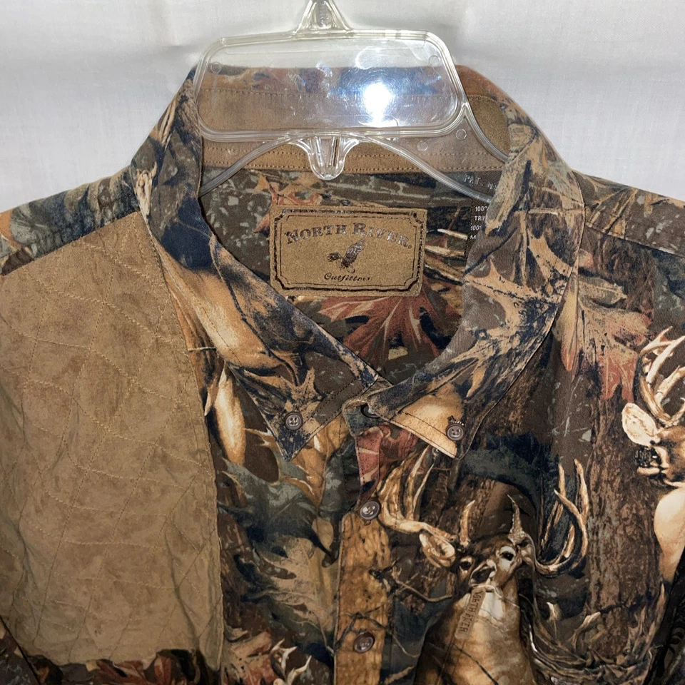 Camisa Camuflada North River Para Hombres Talla 2XL Marrón Camuflaje Exterior Codo Parche Caza Foto 3 de 4