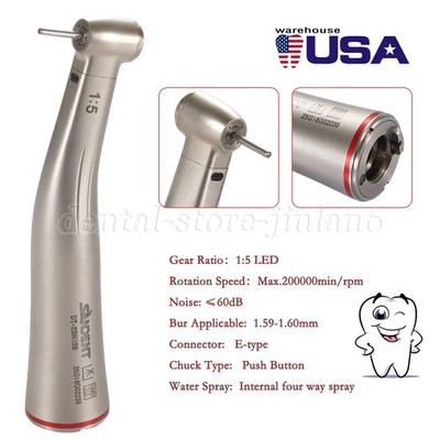 Dental 1:5 Increasing Electric LED Contra Angle Handpiece Internal 4 Spray