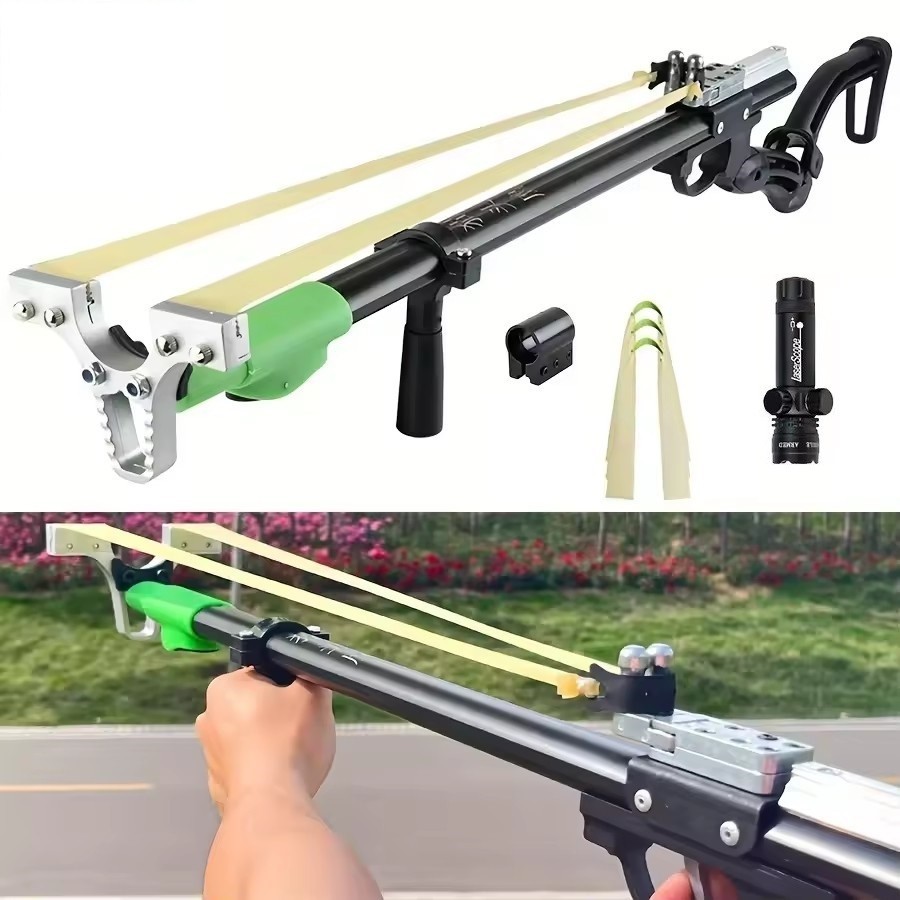 Portable Outdoor Hunting Fishing Powerful Rifle Slingshot Rifle W/Laser ...