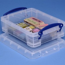 1.75 LITRE REALLY USEFUL STORAGE BOX in clear