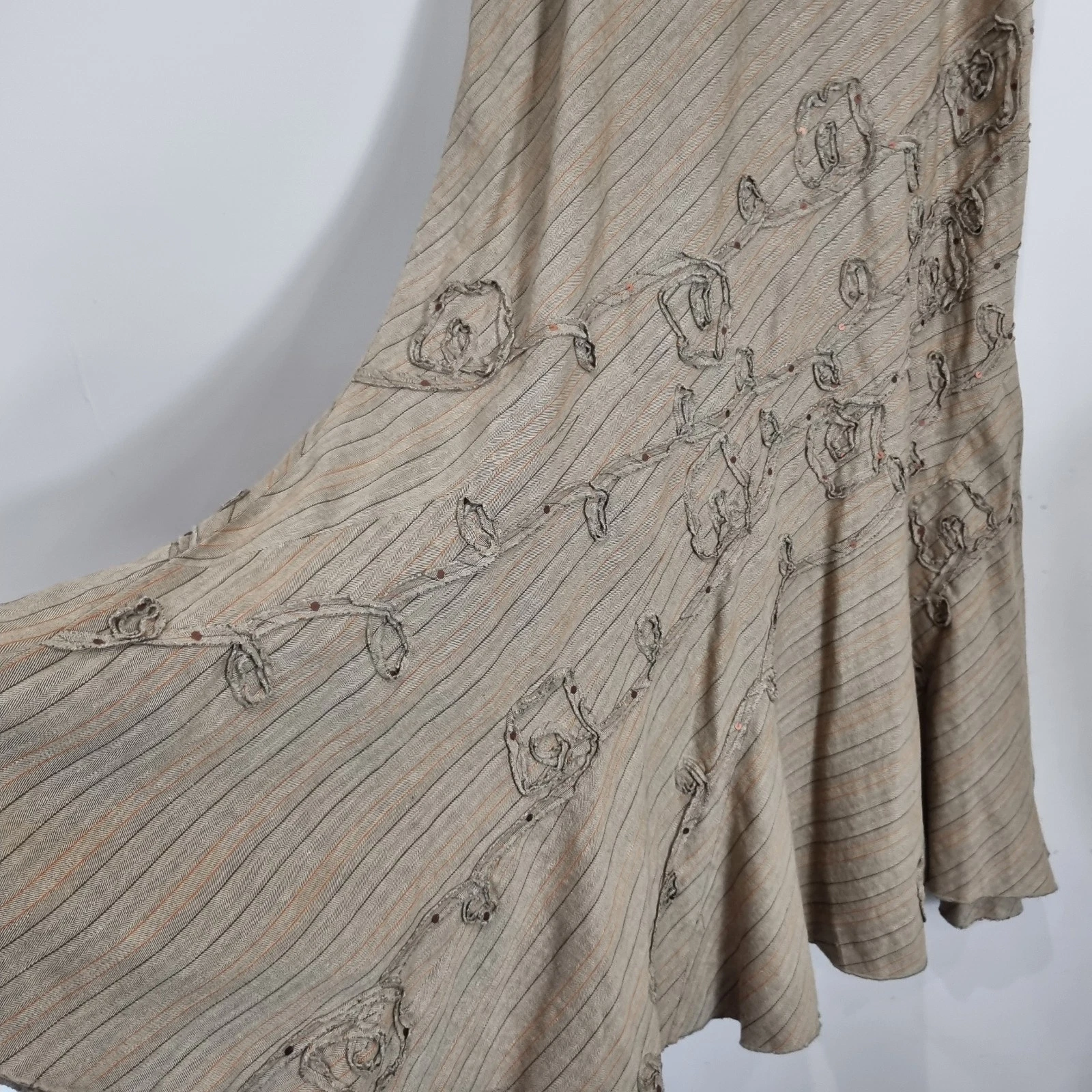 Per Una Vintage Maxi Skirt Brown Striped Applique 14 Long Boho Hippie Y2k Linen
Opens in a new windo