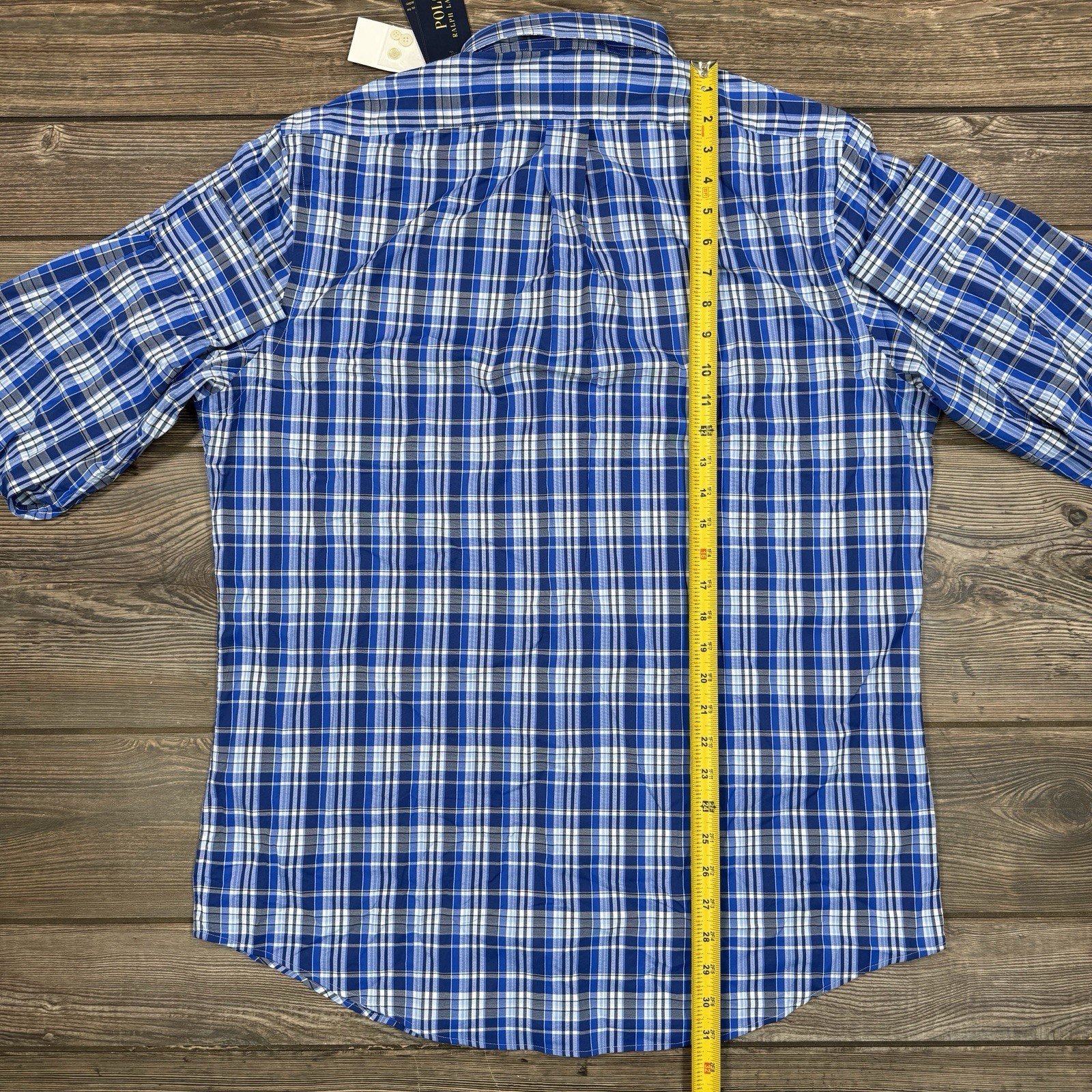 Polo Ralph Lauren Mens Plaid Stretch Performance Shirt Blue White Size Large NWT thumbnail 6