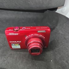 Nikon COOLPIX S6300 16.0MP Red Digital Camera 10X Zoom - No Flash