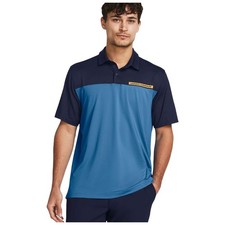 Image of Under Armour Mens T2G Tee-To-Green Colour Block Polo Shirt Short Sleeve Top Golf