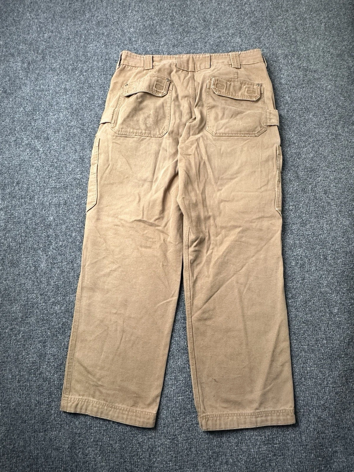 Mens Cargo Duluth Trading Co Brown Workwear Pants Utility Pockets, Size US 40×32