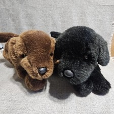 Douglas Cuddle Toy Chocolate And Black Labrador Puppy Dogs Lot 2 1883 1888