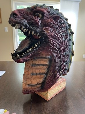 Rare Vintage Adult Size Rubber Godzilla Halloween Mask Purple Color Still Bright