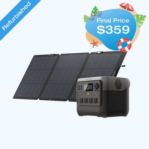 EcoFlow Solar Generator RIVER 2 Pro 768Wh+160W Solar Panel Certified Refurbished