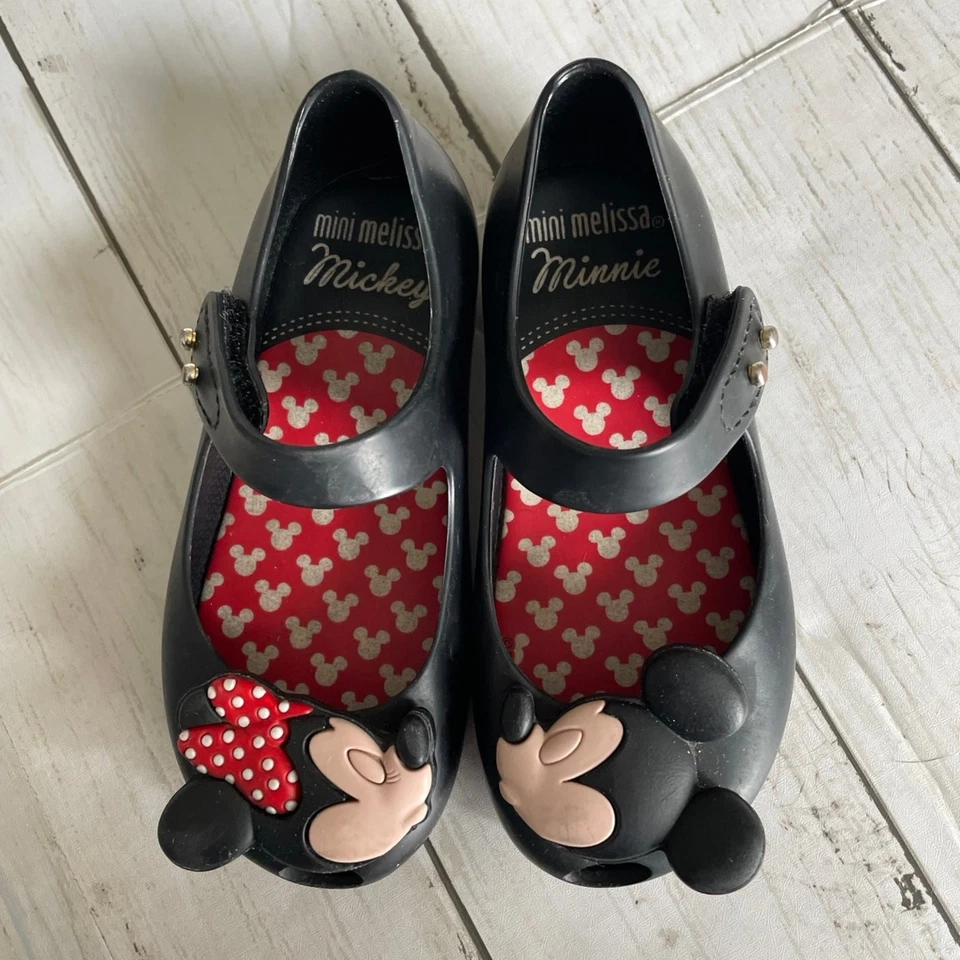 Mini sandálias Melissa Disney Minnie e Mickey Mouse Mary Jane tamanho 8 - Imagem 3 de 4