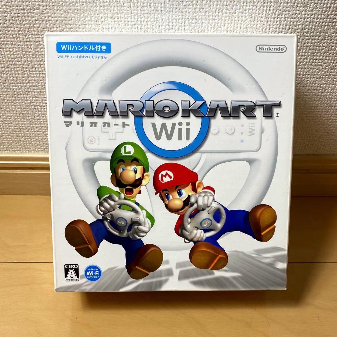 Mario Kart Wii with Wii Wheel Remote & Nunchuk Japan CIB NTSC-J