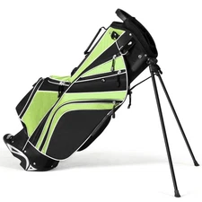 Golf Stand Bag 6 Way Divider Golf Carry Bag w/ Straps & 7 Storage Pockets Green