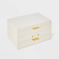 Three Drawer Side Swivel Jewelry Organizer - ...