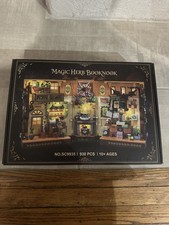 Juego de construcción de rincón de libro de hierbas con luz, kit de bloques de construcción de rincón de libro hágalo usted mismo para H...