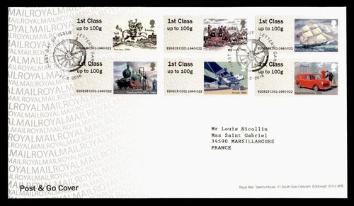 DR WHO 2016 GB FDC POST & GO TRANSPORTATION COMBO M77378